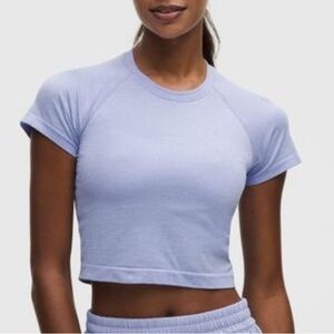 lululemon athletica Light Lavender Cropped Ribbed Tee
